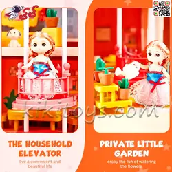 قصر و خانه باربی اسباب بازی سه طبقه موزیکال دخترانه 6675 DIY CASTLE VILLA