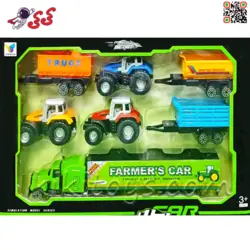 تراکتور فلزی اسباب بازی با یدک کش و تریلی سری مشاغل FARMERS CAR H301