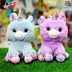 عروسک پولیشی اسب تک شاخ و یونیکورن چشم تیله ای 25 سانتیمتر Plush toys unicorn