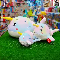 عروسک  پولیشی وال تک شاخ رنگین کمان اسباب بازی 4 سایز