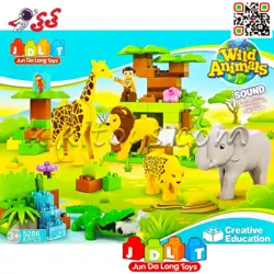لگو دوپلو باغ وحش حیوانات اسباب بازی کودک قطعه درشت JDLT 5286