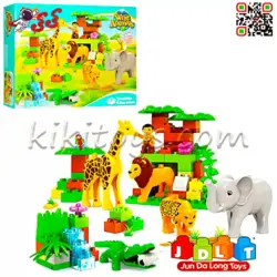 لگو دوپلو باغ وحش حیوانات اسباب بازی کودک قطعه درشت JDLT 5286