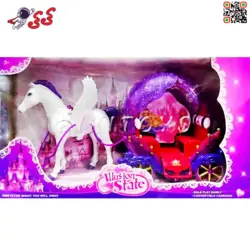 اسباب بازی کالسکه سیندرلا صورتی و  اسب بالدار راهرو WUSION STATE  Cinderella 234