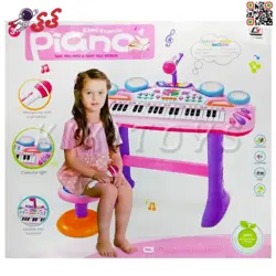 اسباب بازی پیانو پایه دار شارژی با میکروفون Electronic Piano 7004C