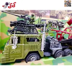 اسباب بازی نظامی ماشین جنگی تریلی و تانک ارتشی با جرثقیل بزرگ MILITARY EQUIP MENT 99873