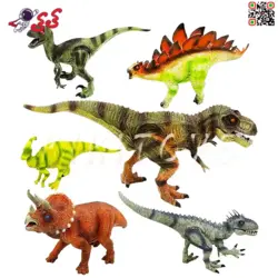 اسباب بازی فیگور دایناسور مدل ژوراسیک موزیکال بسته بندی ست 6 عددی DINOSAUR PLAYS SET 11006