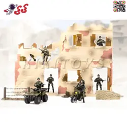 ماکت پایگاه نظامی و جنگی با سرباز ارتشی وتجهیزات 77078 برند ام اند سی MILITARY BATTLEFIELD M C TOY