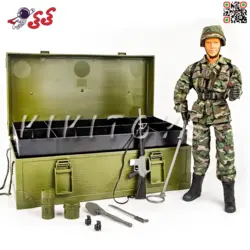 اکشن فیگور ست سرباز نظامی لباس سبز با صندوق برند ام اند سی MILITARY LOCKER BOX 90418A
