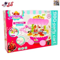 اسباب بازی باربیکیو فست فود چرخ دار و موزیکال BBQ Party cart 66093