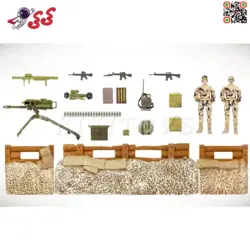 ماکت سنگر و پایگاه صحرایی نظامی با سرباز مفصلی 77081 برند ام اند سی MILITARY DEFENSE UNIT M C TOY