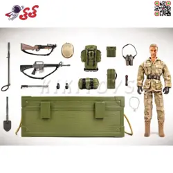 اکشن فیگور ست سرباز نظامی لباس خاکی با صندوق برند ام اند سی MILITARY LOCKER BOX 90418B