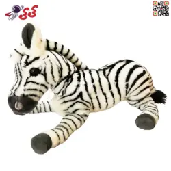 عروسک پولیشی گورخر طبیعی نشسته ZEBRA 15102
