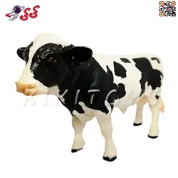فیگور حیوانات ماکت گاو نر سیاه و سفید اسباب بازی Figure of cow 336