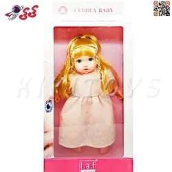اسباب بازی عروسک دختر زیبا لباس نارنجی CUDDLY BABY 1018