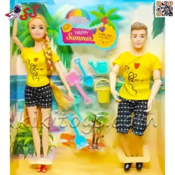 عروسک باربی زوج مفصلی با وسایل شن بازی اسباب بازی Barbi 115