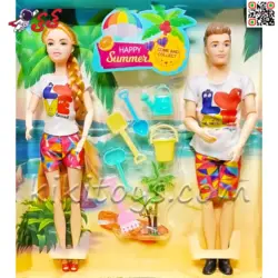 عروسک باربی زوج مفصلی با وسایل شن بازی اسباب بازی Barbi 115