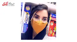 ماسک صورت سه بعدی پارچه ای سه لایه رنگ شتری