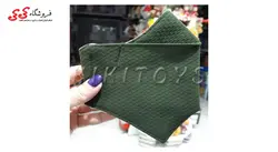 ماسک صورت سه بعدی پارچه ای سه لایه سبز طرح دار