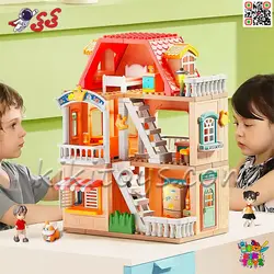 لگو دوپلو ساختمان دوطبقه با وسایل خانه 186 قطعه درشت FEELO 1801