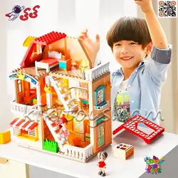 لگو دوپلو ساختمان دوطبقه با وسایل خانه 186 قطعه درشت FEELO 1801