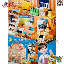 لگو دوپلو ساختمان دوطبقه با وسایل خانه 186 قطعه درشت FEELO 1801