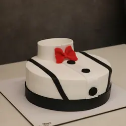 کیک پیراهن مردانه مشکی-قرمز