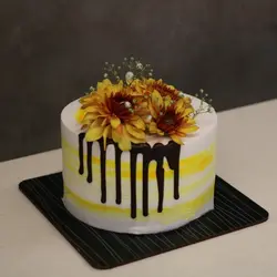 کیک گل طبیعی پاییزی