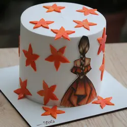 کیک خامه فوندانت پاییزی2