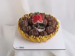 سبد نان خامه ای شکلاتی