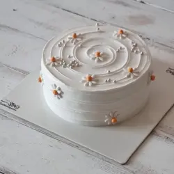 کیک بابونه گل فوندانت