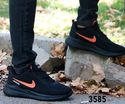 کفش مدل نایک زیره تزریق با کیفیت  مردانه پسرانه به رنگ مشکی نایک نارنجی  با ارسال رایگان کد 3585