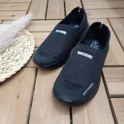 کفش کتونی اسپرت مردانه پسرانه مدل اسکیچرز  زیره تزریق با کیفیت  عااالی  رنگ مشکی با ارسال رایگان کد 3057