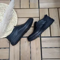 کفش مردانه پسرانه اداری مجلسی با کیفیت بالا رویه و زیره رنگ مشکی با ارسال رایگان کد 2204