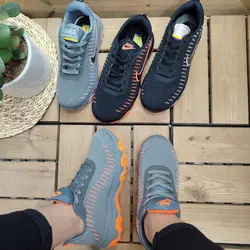 کفش اسپرت دخترانه  مدل نایک با طراحی منحصر به فرد طوسی نارنجی با ارسال رایگان