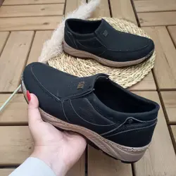 حراج فوق العاده کفش طبی استاندارد اداری مجلسی مردانه زیره دورنگ  مشکی با ارسال رایگان 2020