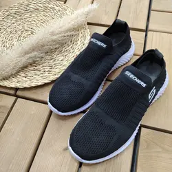 کفش کتونی اسپرت مردانه پسرانه مدل اسکیچرز  نرم و با کیفیت  رنگ مشکی مشکی زیره سفید با ارسال رایگان 3198