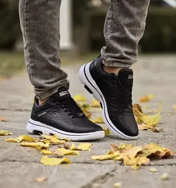 کفش کتونی اسپرت مردانه پسرانه مدل اسکیچرز  نرم و با کیفیت  رنگ مشکی با ارسال رایگان کد 3371