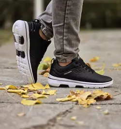 کفش کتونی اسپرت مردانه پسرانه مدل اسکیچرز  نرم و با کیفیت  رنگ مشکی با ارسال رایگان کد 3371