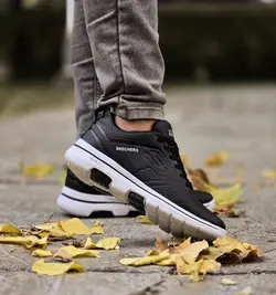 کفش کتونی اسپرت مردانه پسرانه مدل اسکیچرز  نرم و با کیفیت  رنگ مشکی با ارسال رایگان کد 3371