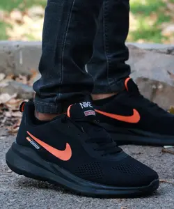 کفش اسپرت مردانه مدل نایک برای خوش سلیقه ها مشکی نارنجی  ارسال رایگان