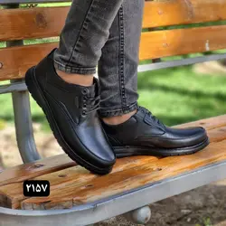 کفش طبی مناسب برای اداره و مجلس مردانه   مدل اکو بندی بسیار خوش پا مشکی با ارسال رایگان