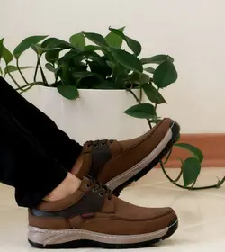 حراج کفش طبی مناسب برای اداره و مجلس  جذاب وشیک مردانه  قهوه ای بندی با ارسال رایگان