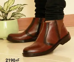 حرااااج فوق العاده این هفته   نیم بوت مردانه  بغل زیپ  بندی جدید قهوه ای کد۲۱۹۰