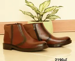 حرااااج فوق العاده این هفته   نیم بوت مردانه  بغل زیپ  بندی جدید قهوه ای کد۲۱۹۰