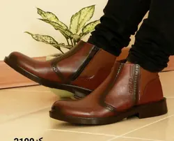 حرااااج فوق العاده این هفته   نیم بوت مردانه  بغل زیپ  بندی جدید قهوه ای کد۲۱۹۰