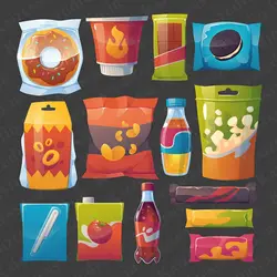 پک آیکون مدل تنقلات ۲ Snacks Icons