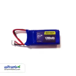 باتری لیتیوم پلیمر 903052 ظرفیت 1200 میلی‌آمپر ۲ سلولی 7.4 ولت 25C بست BEST NGHBEST NGH 1200mAh 7.4v 25C 2Cell 903052 Li-Po Battery