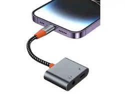 مبدل لایتنینگ به لایتنینگ و درگاه صدا ویوو مدل LT08 Lightning To Lightning & 3.5mm Audio Converter