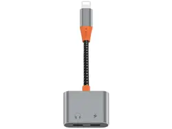 مبدل لایتنینگ به لایتنینگ و درگاه صدا ویوو مدل LT08 Lightning To Lightning & 3.5mm Audio Converter