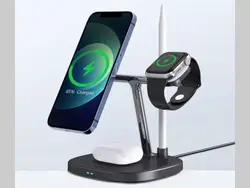 شارژر وایرلس رومیزی چهارکاره ویوو مدل WiWU 4 in 1 wireless charger M8